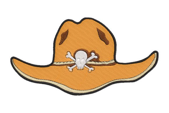 Cowboy Hat and Skull Embroidery