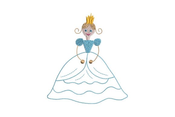 Cute Princess Embroidery Design