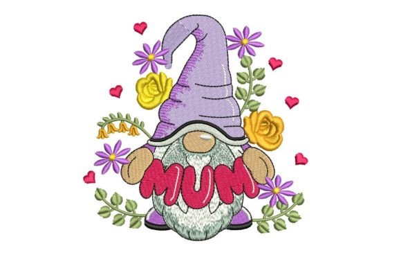 Mum Gnome Embroidery Design